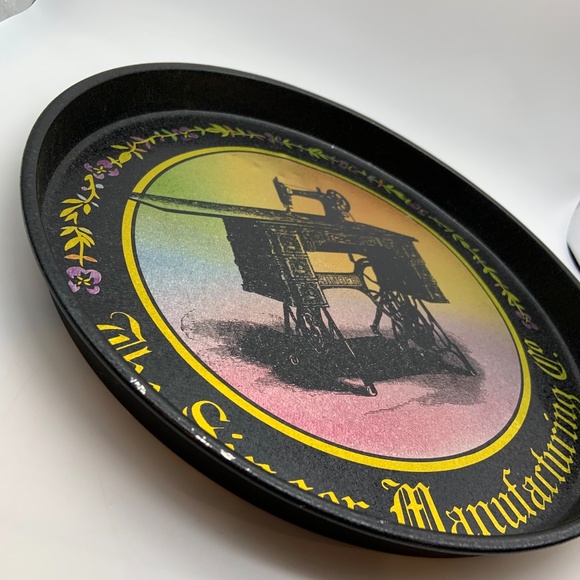 Vintage The Singer Manufacturing Company Bristolware Round 12" Retro Tin - Picture 6 of 15